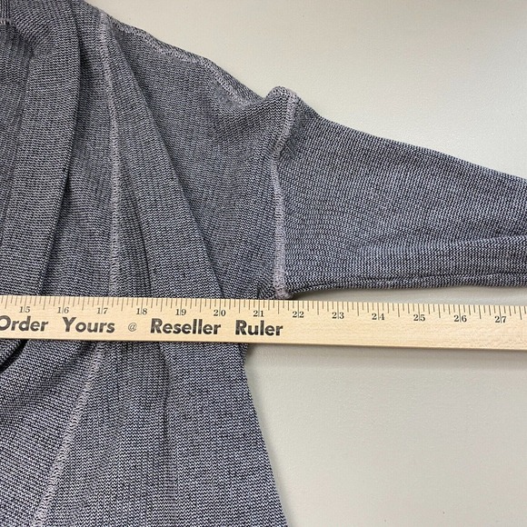 Three Dot Cardigan Sweater Womens Medium Gray Shaker Knit Open Front Minimal - Picture 8 of 14